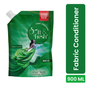 Soft and Fresh Green Jade, best after wash Fabric Conditioner softener increase shine, Softness and Freshness – 900ml refill pouch